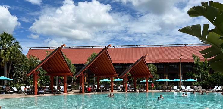 The quiet pool at Disney's deluxe resort, the Polynesian. 
