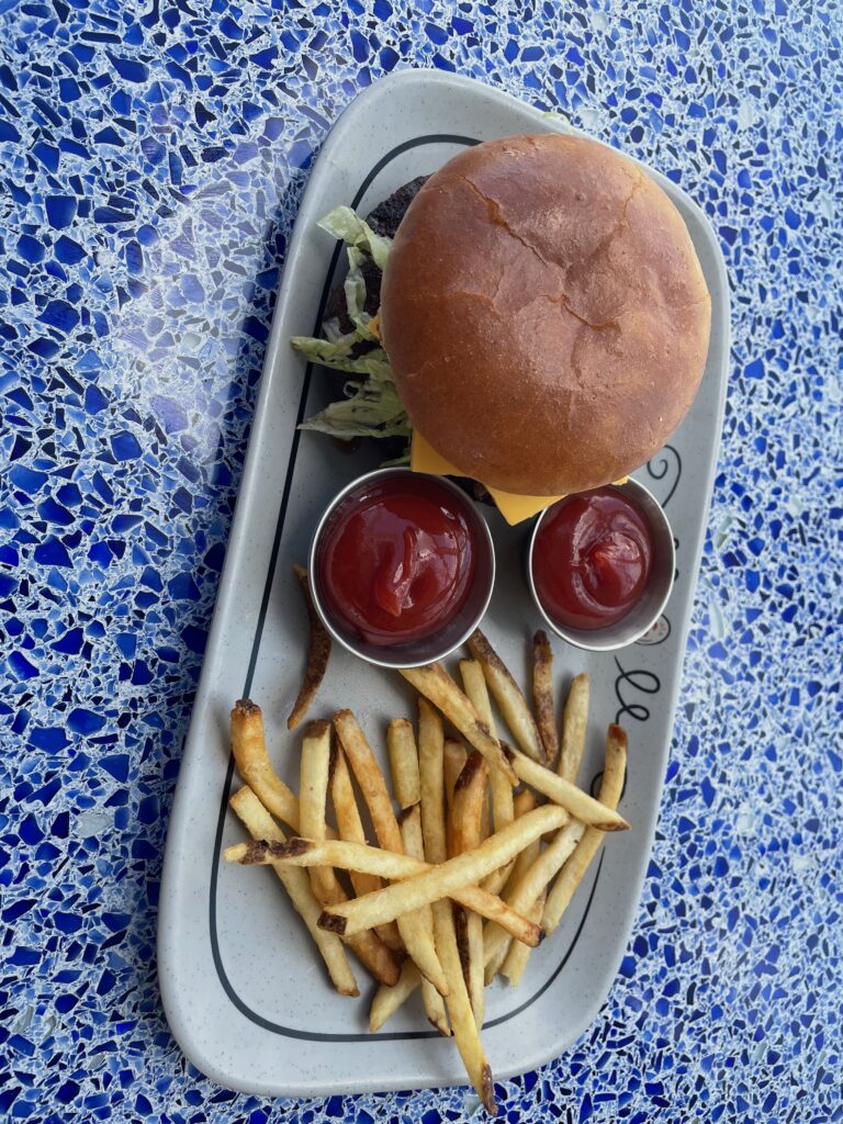 Burger and fries at disney